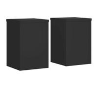 vidaXL Supporti per Piante 2 pz Neri 25x25x35 cm Legno Multistrato, Supporto per Fiori, Porta Fiori, Supporto per Piante da Interno, Porta Piante