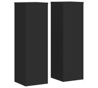 vidaXL Supporti per Piante 2 pz Neri 25x25x80 cm Legno Multistrato, Supporto per Fiori, Supporto per vasi per Piante, Supporto per vasi per Piante