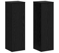 vidaXL Supporto per piante, 2 pezzi, rovere nero, 25 x 25 x 80 cm, legno compensato