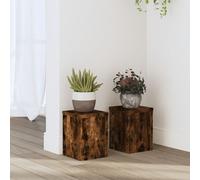 vidaXL Supporti per Piante 2 pz Rovere 15x15x20 cm Legno Multistrato