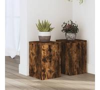 vidaXL Supporti per Piante 2 pz Rovere 20x20x30 cm Legno Multistrato