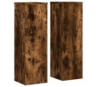 vidaXL Supporti per Piante 2 pz Rovere 25x25x80 cm Legno Multistrato, Supporto per Fiori, Supporto per vasi per Piante, Supporto per vasi per Piante