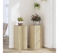 vidaXL Supporti per Piante 2 pz Rovere 30x30x70 cm in Multistrato, Supporto per Fiori, Porta Fiori, Supporto per Piante da Interno, Porta Piante