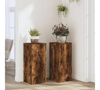 vidaXL Supporti per Piante 2 pz Rovere 30x30x70 cm Legno Multistrato, Supporto per Fiori, Porta Fiori, Supporto per Piante da Interno, Porta Piante