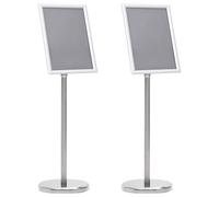 vidaXL Supporti per poster 2 pcs Argento 32.7 x 24 x 108 cm Alluminio