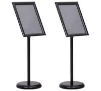 vidaXL Supporti per poster 2 pcs Nero 32.7 x 24 x 108 cm Alluminio