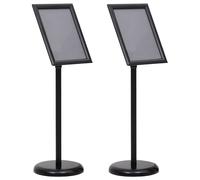 vidaXL Supporti per poster 2 pcs Nero 32.7 x 24 x 108 cm Alluminio