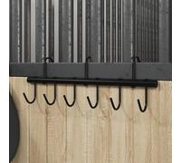 vidaXL Supporto Briglie con 9 Ganci Girevoli Nero in Acciaio