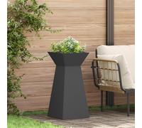 VidaXL Supporto Cilindrico Piante da Esterno in Plastica Resistente, 2 Vasi Nero Opaco 35x35x73 cm per Giardino e Balcone, Design Moderno con Drenaggio