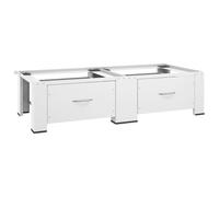 vidaXL Supporto Doppio Lavatrice e Asciugatrice con Cassetti Base di Appoggio Sostegno per Elettrodomestici Telaio Fermo Rialzo Accessori Bianco