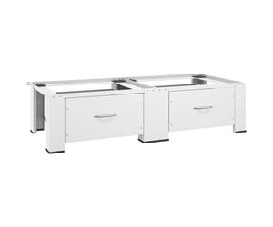 vidaXL Supporto Doppio Lavatrice e Asciugatrice con Cassetti Bianco