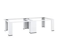 vidaXL Supporto Doppio per Lavatrice e Asciugatrice Base di Appoggio Sostegno per Elettrodomestici Telaio Fermo Rialzo Accessori Bianco