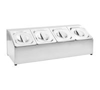 vidaXL Supporto Gastronorm con 4 Contenitori GN 1/6 in Acciaio Inox