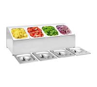 vidaXL Supporto Gastronorm con 4 Contenitori GN 1/6 in Acciaio Inox