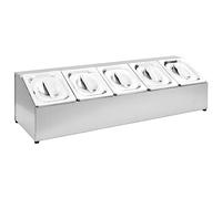 vidaXL Supporto Gastronorm con 5 Contenitori GN 1/6 in Acciaio Inox