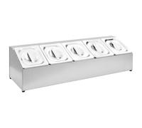 vidaXL Supporto Gastronorm con 5 Contenitori GN 1/6 in Acciaio Inox