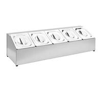 vidaXL Supporto Gastronorm con 5 Contenitori GN 1/6 in Acciaio Inox