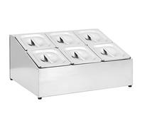 vidaXL Supporto Gastronorm con 6 Contenitori GN 1/6 in Acciaio Inox