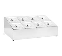 vidaXL Supporto Gastronorm con 8 Contenitori GN 1/6 in Acciaio Inox