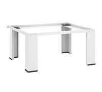 vidaXL Supporto Lavatrice Acciaio Telaio Standard Bianco Alzatina Lavanderia