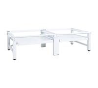 vidaXL Supporto Lavatrice e Asciugatrice con Mensola Estraibile Base di Appoggio Sostegno per Elettrodomestici Telaio Fermo Rialzo Accessori Bianco