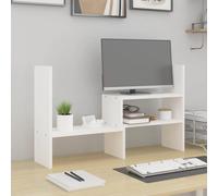 vidaXL Supporto Monitor Bianco (39-72)x17x43 cm Legno Massello di Pino
