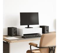 vidaXL Supporto Monitor con Cassetti Bianco 50x27x15 cm in Truciolato, Rialzo per Monitor, Supporto per scrivania per Monitor, scrivania con ripiano per Monitor