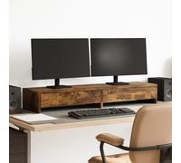 vidaXL Supporto Monitor con Cassetti Rovere 100x27x15 cm in Truciolato, Rialzo per Monitor, Supporto per scrivania per Monitor, scrivania con ripiano per Monitor