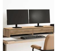 vidaXL Supporto Monitor con Cassetti Rovere 100x27x15 cm in Truciolato, Rialzo per Monitor, Supporto per scrivania per Monitor, scrivania con ripiano per Monitor