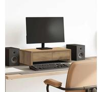 vidaXL Supporto Monitor con Cassetti Rovere 50x27x15 cm in Truciolato, Rialzo per Monitor, Supporto per scrivania per Monitor, scrivania con ripiano per Monitor
