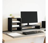 vidaXL Supporto Monitor con Organizzatore Rovere Nero in Truciolato, Rialzo per Monitor, Supporto per Monitor per scrivania, Rialzo per Supporto per Monitor
