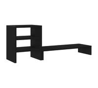 vidaXL Supporto Monitor con Organizzatore Rovere Nero in Truciolato, Rialzo per Monitor, Supporto per Monitor per scrivania, Rialzo per Supporto per Monitor