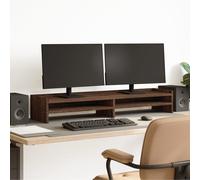 vidaXL Supporto Monitor Rovere Marrone 100x24x16 cm Legno Multistrato