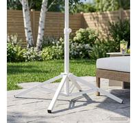 vidaXL Supporto Parasol Bianco Acciaio per 25-32 mm Palo