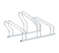 vidaXL Supporto per 3 Bici da Pavimento Autoportante Acciaio Zincato