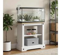 vidaXL Supporto per Acquario CORONA Bianco e marrone 60,5 x 30 x 60 cm