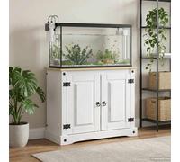 vidaXL Supporto per Acquario CORONA Bianco e marrone 81,5 x 37 x 73 cm