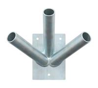 vidaXL Supporto per Bandiera 3 Bandierine da Montare a Muro in Acciaio Argento