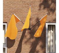 vidaXL Supporto per Bandiere in Acciaio – Regolabile 3 Bandiere – Nero 10,5x7,5x0,2cm