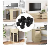 vidaXL Supporto per cassetto 12 pcs Nero 15 x 15 x 15mm, Cerniere per miglioramenti domestici, Fissaggi per porte compatti, Universale, Design contemporaneo per spazi moderni