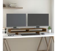 vidaXL Supporto per Monitor ambra 100x27x14 cm Legno Massello di Pino