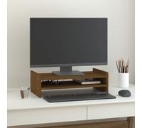 vidaXL Supporto per Monitor ambra 50x27x15 cm Legno Massello di Pino