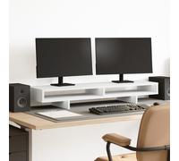 vidaXL Supporto per Monitor Bianco 100x27x15 cm Legno Massello di Pino