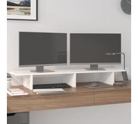 vidaXL Supporto per Monitor Bianco 100x27x15 cm Legno Massello di Pino
