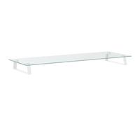 vidaXL Supporto per Monitor Bianco 100x35x8cm Vetro Temperato Metallo