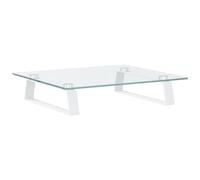 vidaXL Supporto per Monitor Bianco 40x35x8cm Vetro Temperato e Metallo