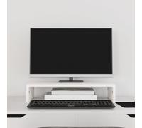 vidaXL Supporto per Monitor Bianco 50x27x10 cm Legno Massello di Pino