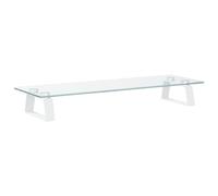 vidaXL Supporto per Monitor Bianco 60x20x8cm Vetro Temperato e Metallo