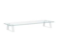 vidaXL Supporto per Monitor Bianco 60x20x8cm Vetro Temperato e Metallo