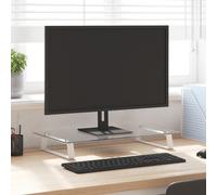 vidaXL Supporto per Monitor Bianco 60x35x8cm Vetro Temperato e Metallo